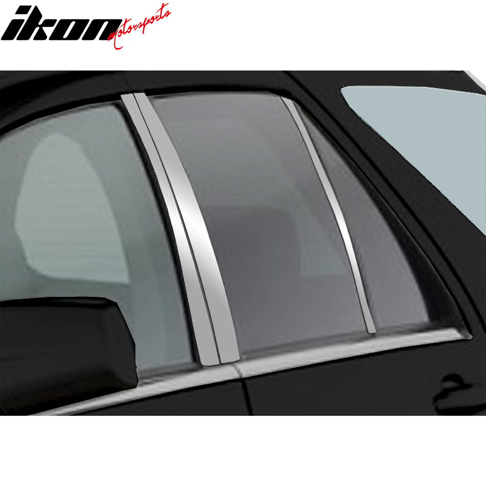 Fits 04-09 Cadillac SRX Mirror Finish Stainless Steel Door Window Pillar Posts