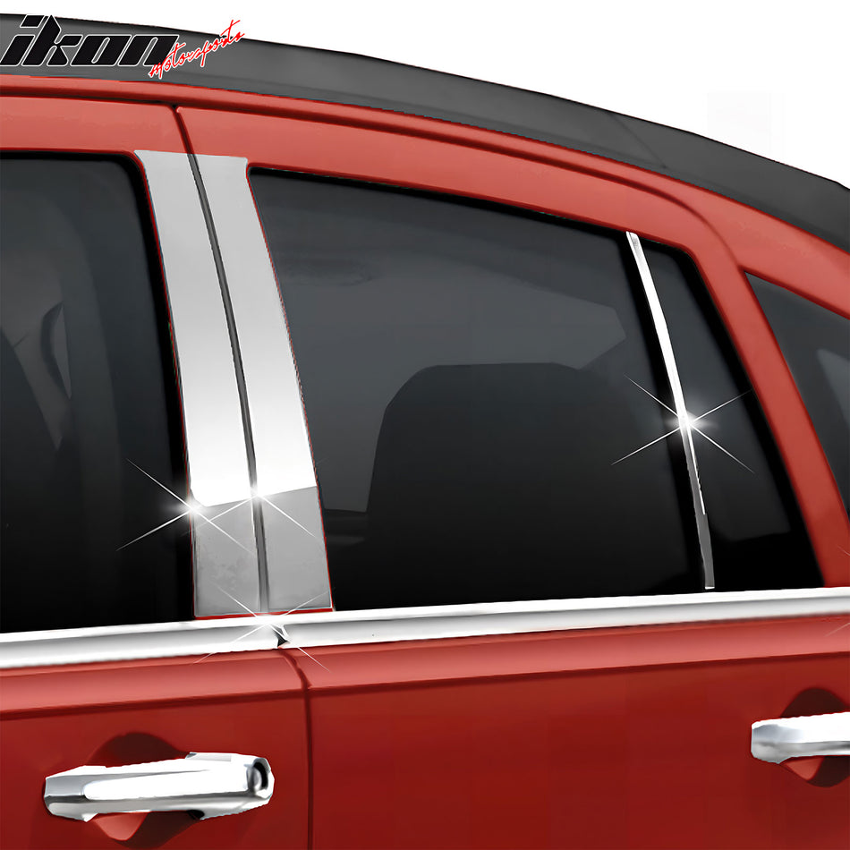 2007-2012 Dodge Caliber Pillar Post Mirror Trim Stainless Steel 6PC
