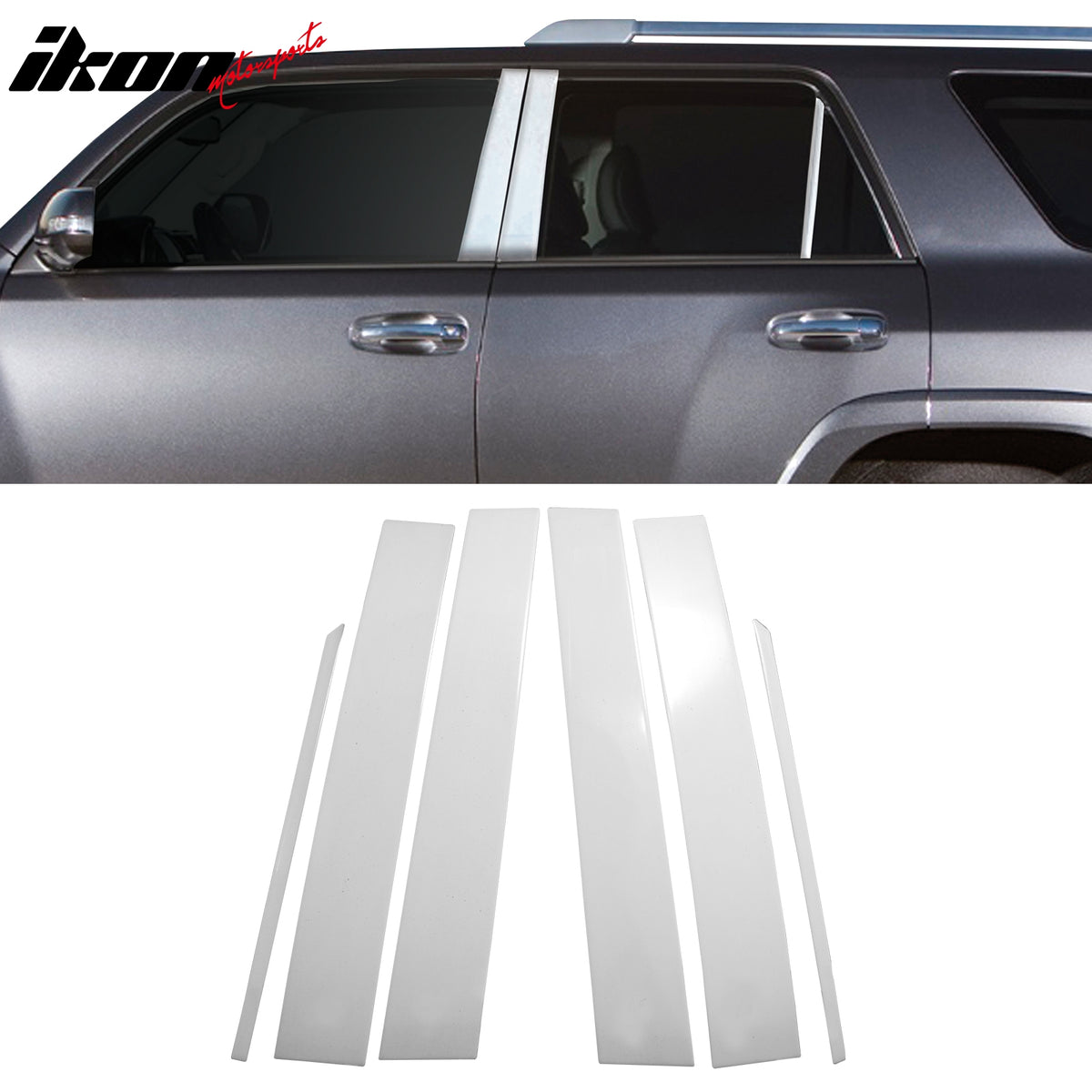 6-Piece Glossy Black Pillar Cover Kit For 1996-2002 Toyota 4Runner - Easy DIY Install