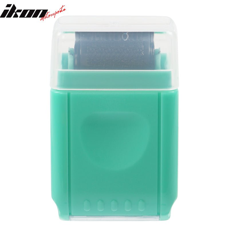 IKON MOTORSPORTS, Identity Theft Roller Stamp, Green ID Protection Confidential Guard Wide Roller Stamp With 3 Ink Refills