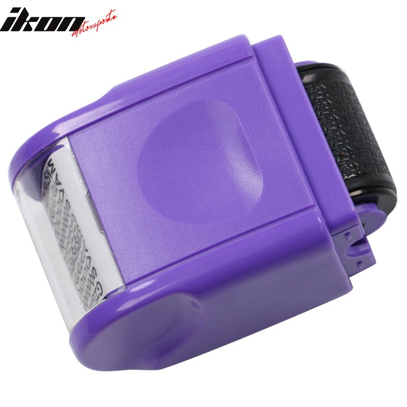 0.67 In Identify Theft Protection Guard Wide Roller Stamp w/ 3 Ink Refill Purple