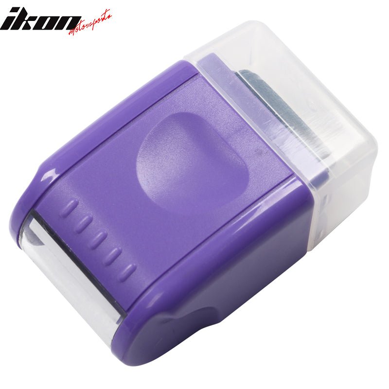 0.67 In Identify Theft Protection Guard Wide Roller Stamp w/ 3 Ink Refill Purple