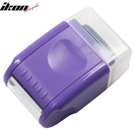 0.67 In Identify Theft Protection Guard Wide Roller Stamp w/ 3 Ink Refill Purple