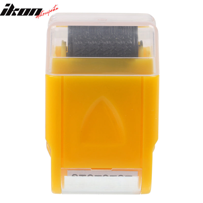 IKON MOTORSPORTS, Identity Theft Roller Stamp, Yellow ID Protection Confidential Guard Wide Roller Stamp With 3 Ink Refill