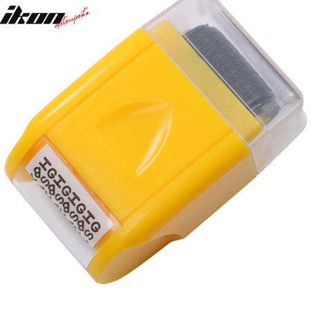 0.67 In Identify Theft Protection Guard Wide Roller Stamp w/ 3 Ink Refill Yellow