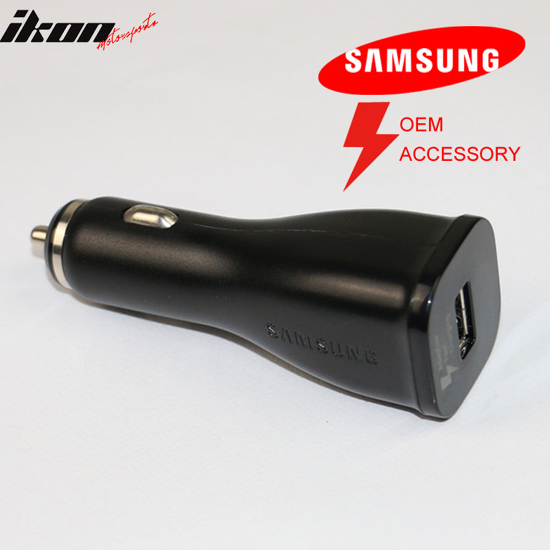 IKON MOTORSPORTS Compatible With Note 4 5 S6 Edge Adaptive Rapid Fast Charging Car Charger Black