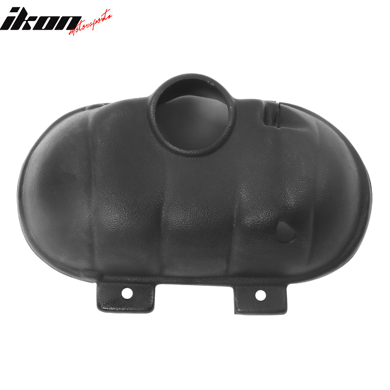 IKON MOTORSPORTS, Coolant Reservoir Tank Cover Compatible With 2015-2023 Ford Mustang Coupe & Convertible 2-Door, Texture Primer Black ABS, 2016 2017 2018 2019 2020 2021