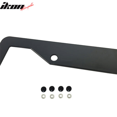 Black Universal IKON MOTORSPORTS Auto Car License Plate Frame Holder Gloss Black