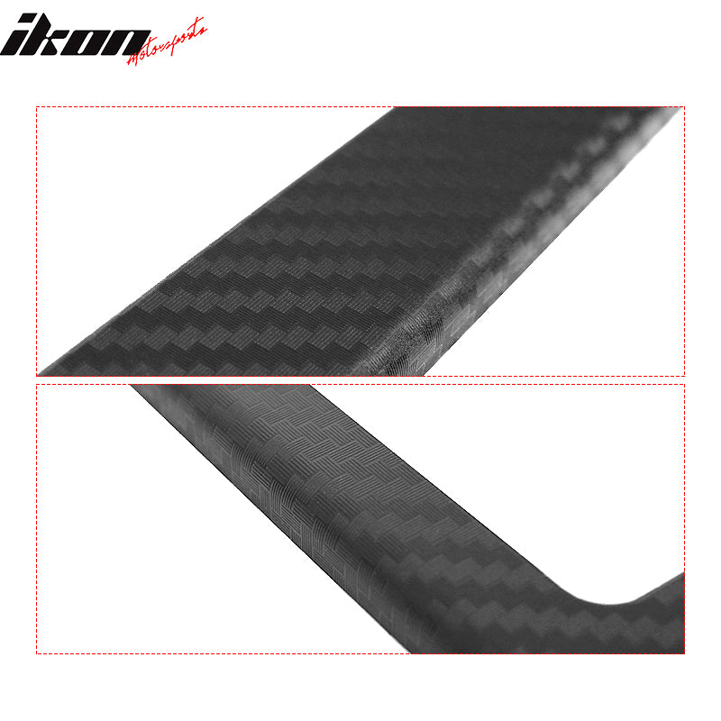x2 Universal Fit Black License Plate Frame Holder Bracket PP Carbon Texture