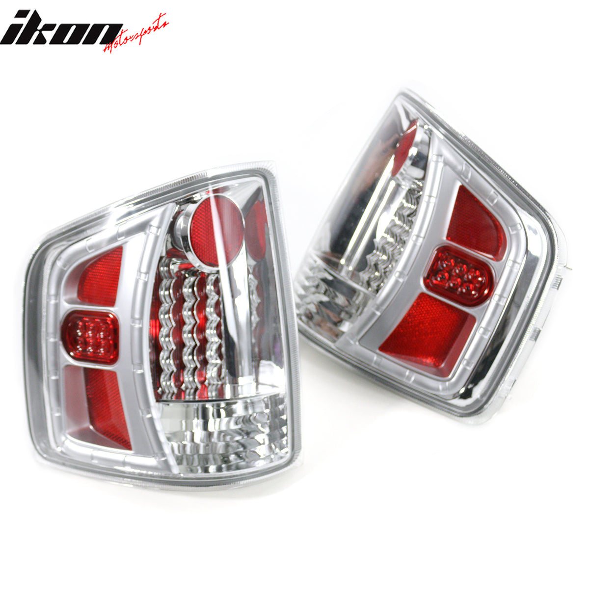 IKON MOTORSPORTS, Tail Lights Compatible with 1999-2004 Chevrolet S10/GMC Sonoma, 1996-2000 Isuzu Hombre, Chrome Rear Parking Tail Lights Reverse Brake Lamps Replacement Pair 2PCS