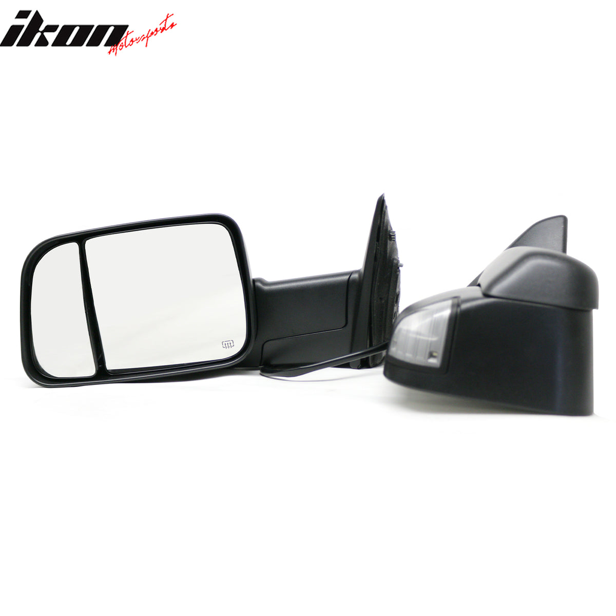 Fits 09-23 Dodge Ram 1500 2500 3500 Power Signal Towing Mirrors Texture Black