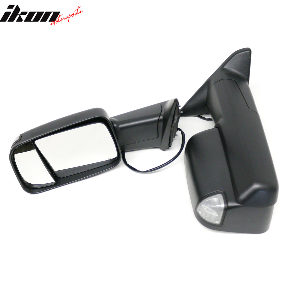 Fits 09-23 Dodge Ram 1500 2500 3500 Power Signal Towing Mirrors Texture Black