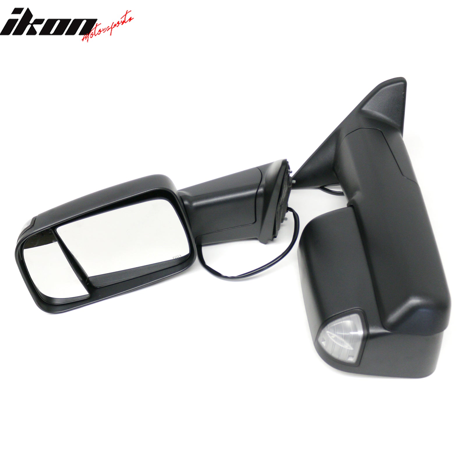 Fits 09-23 Dodge Ram 1500 2500 3500 Power Signal Towing Mirrors Texture Black