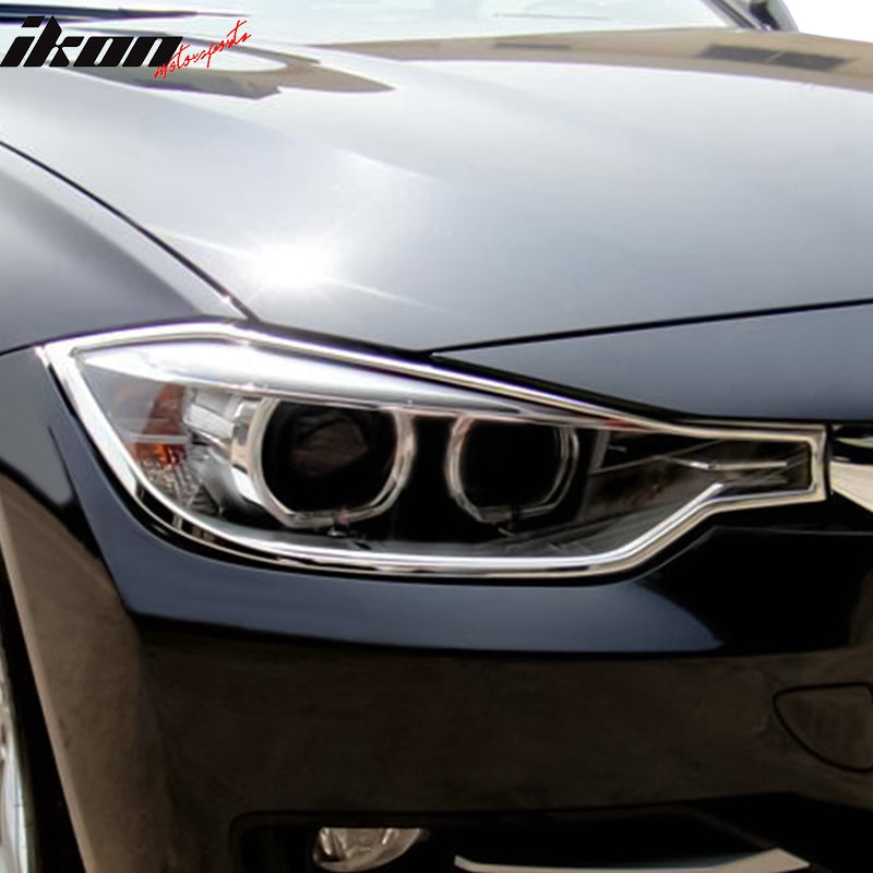 2012-2013 BMW F30 3-Series Sedan Headlight Bezels Cover Chrome ABS