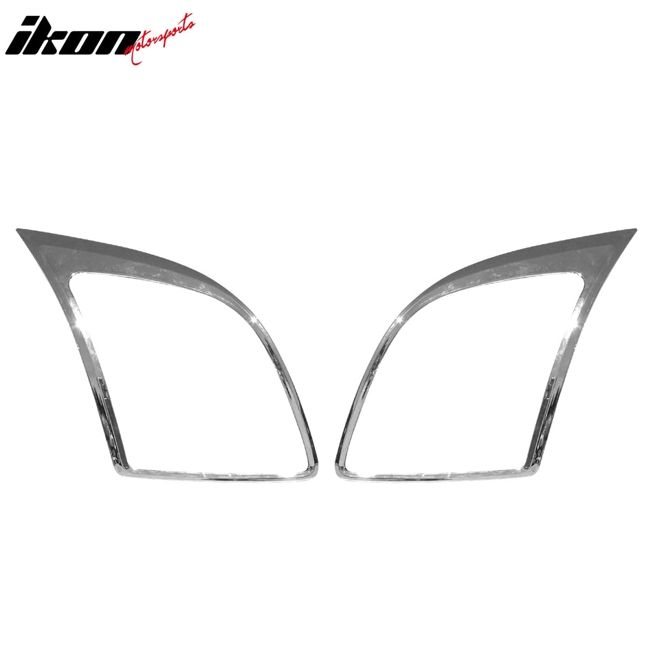 IKON MOTORSPORTS, Headlight Bezel Compatible with 2006-2009 Ford Fusion, Chrome ABS Front Head Lights Lamps Exterior Cover Frames Accessories Pair