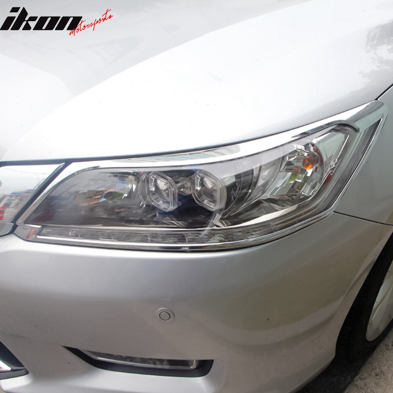 2013-2014 Honda Accord Sedan Headlight Bezels Cover Trims Chrome ABS