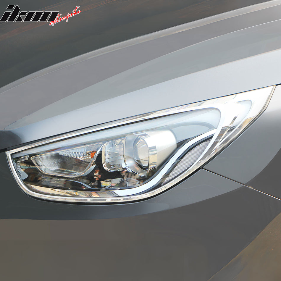 2010-2013 Hyundai Tucson Headlight Bezels Cover Trims Chrome ABS Pair