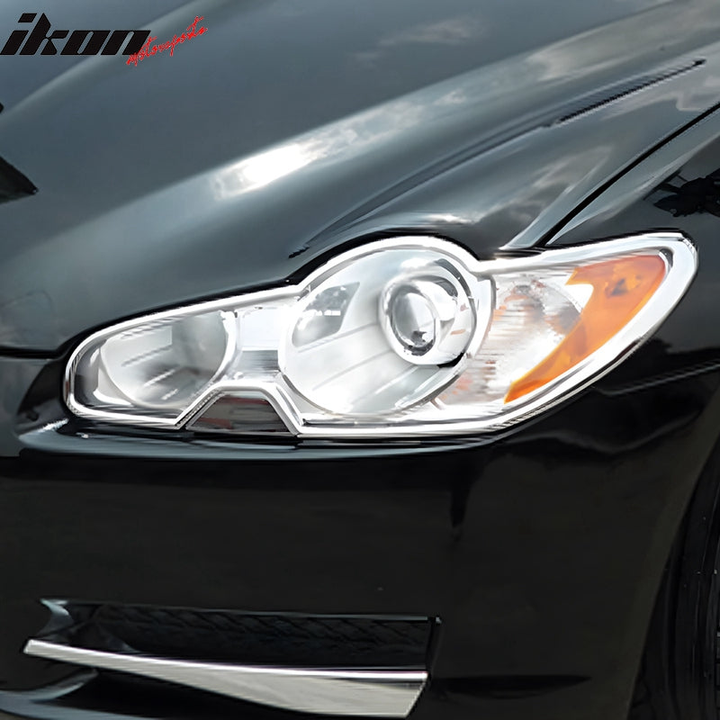 2009-2012 Jaguar XF Series Headlight Bezels Cover Trims Chrome ABS 2PC