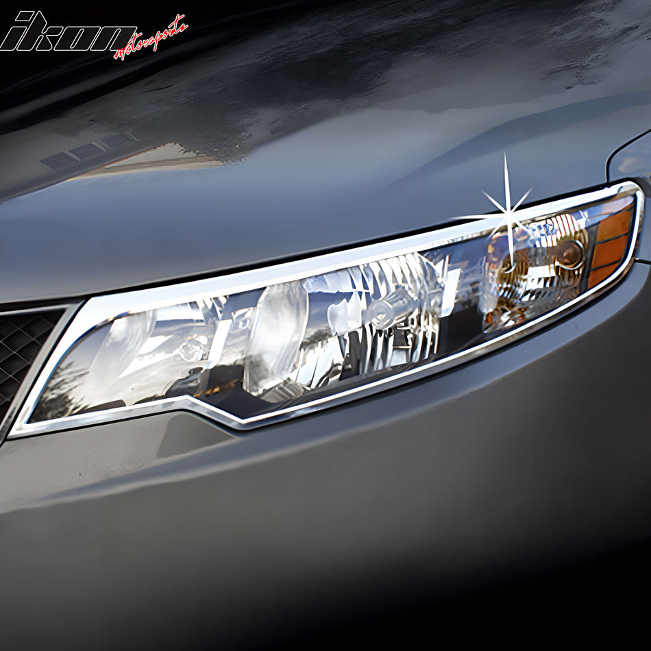 2010-2013 Kia Forte Sedan Headlight Bezels Cover Trims Chrome ABS 2PCS