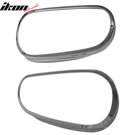 IKON MOTORSPORTS, Headlight Bezel Compatible with 1999-2005 Volkswagen Golf 4 / GTI, Chrome ABS Front Head Lights Lamps Exterior Cover Frames Trim Surround Rim Accessories Pair