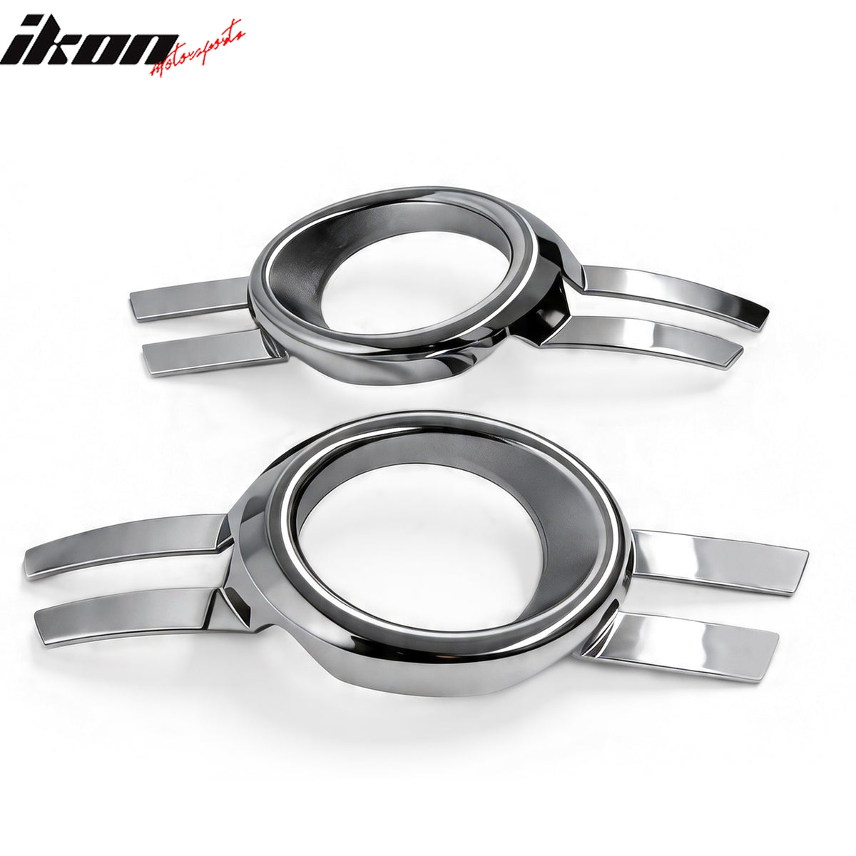 IKON MOTORSPORTS, Front Fog Lights Bezels Compatible with 2008-2011 Mercedes-Benz W204 C-Class, Chrome ABS Exterior Cover Frames Surround Rims, 2PCS