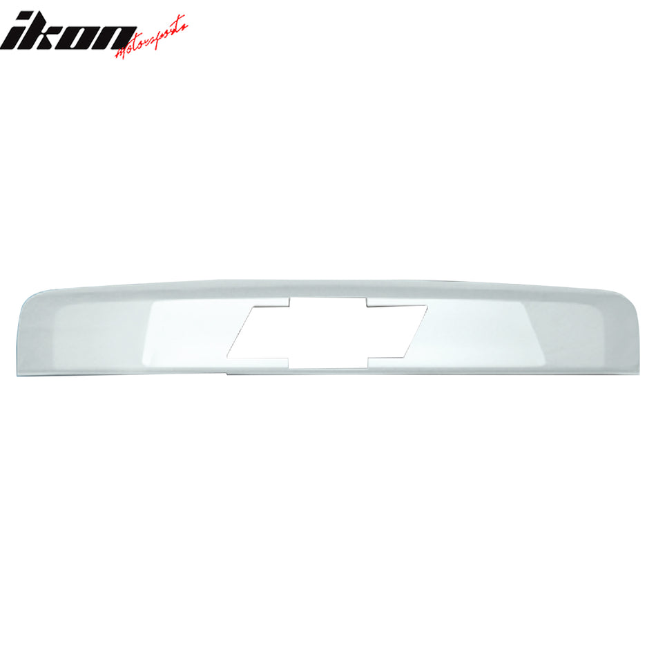 IKON MOTORSPORTS, Rear Door Top Molding Cover W/Logo Cut-Out Compatible With 2007-2014 Chevrolet Suburban/Tahoe, 1PC Tailgate Handle Bezel Trim Cover Assembly Exterior Auto Accessories ABS Chrome