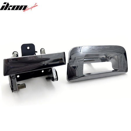 IKON MOTORSPORTS Tailgate Handle Cover, Compatible with 2007-2014 Chevy Silverado GMC Sierra 1500 2500 3500 HD, Black Door Handle Protector Cap, 1PCS