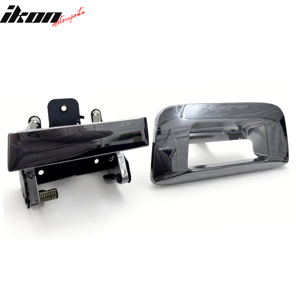IKON MOTORSPORTS Tailgate Handle Cover, Compatible with 2007-2014 Chevy Silverado GMC Sierra 1500 2500 3500 HD, Black Door Handle Protector Cap, 1PCS