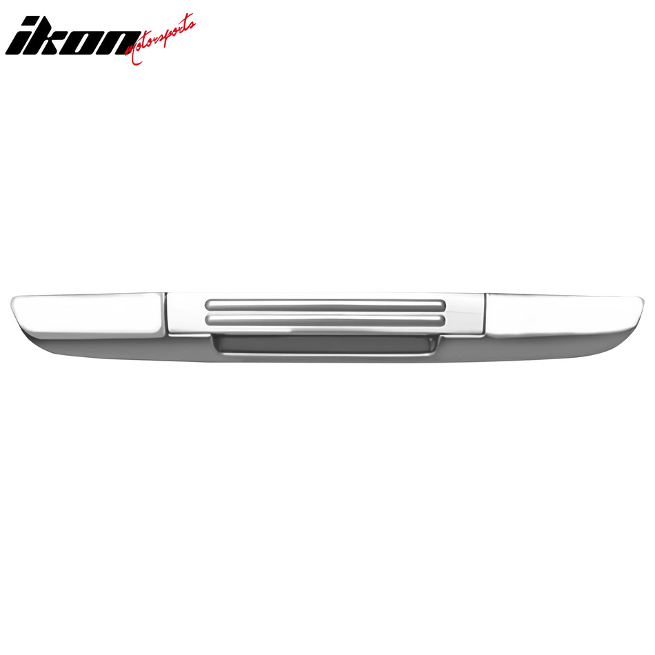 IKON MOTORSPORTS, Rear Lower Lift Gate Handle Cover Compatible With 2003-2006 Ford Expedition, Chrome ABS Plastic Exterior Rear Trunk Tail Gate Door Flat Molding Trim