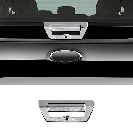 IKON MOTORSPORTS, Tailgate Handle Cover W/Camera Hole Compatible With 2015 Ford F-150, 1PC Tailgate Handle Cover Trim Bezel Assembly ABS Chrome