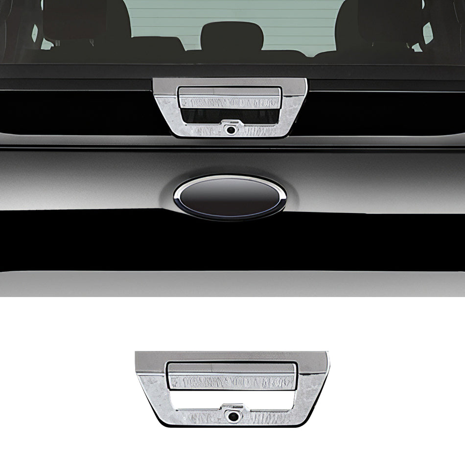 IKON MOTORSPORTS, Tailgate Handle Cover W/O Camera Hole Compatible With 2015 Ford F-150, 1PC Tailgate Handle Cover Trim Bezel Assembly ABS Chrome