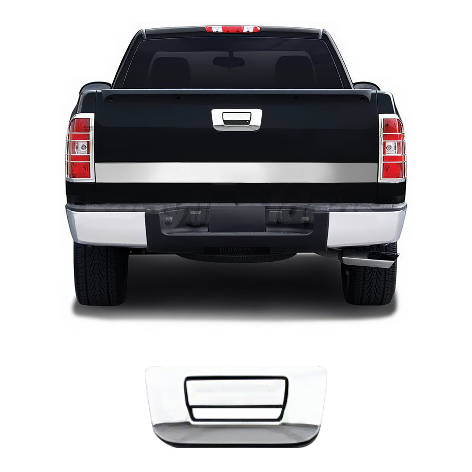 IKON MOTORSPORTS Rear Liftgate Accent Bar, Compatible with 2006-2009 Chevrolet Silverado, Chrome Stainless Steel Decorative Rear Door Molding Trim Strip