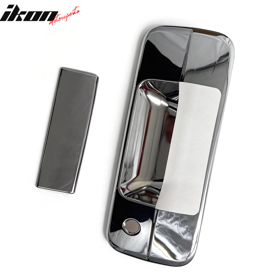 IKON MOTORSPORTS Tailgate Handle Cover, Compatible with 2007-2013 Toyota Tundra, Chrome Stainless Steel Rear Lift Gate Door Handle Protector Cap w/ Key Hole, 2PCS