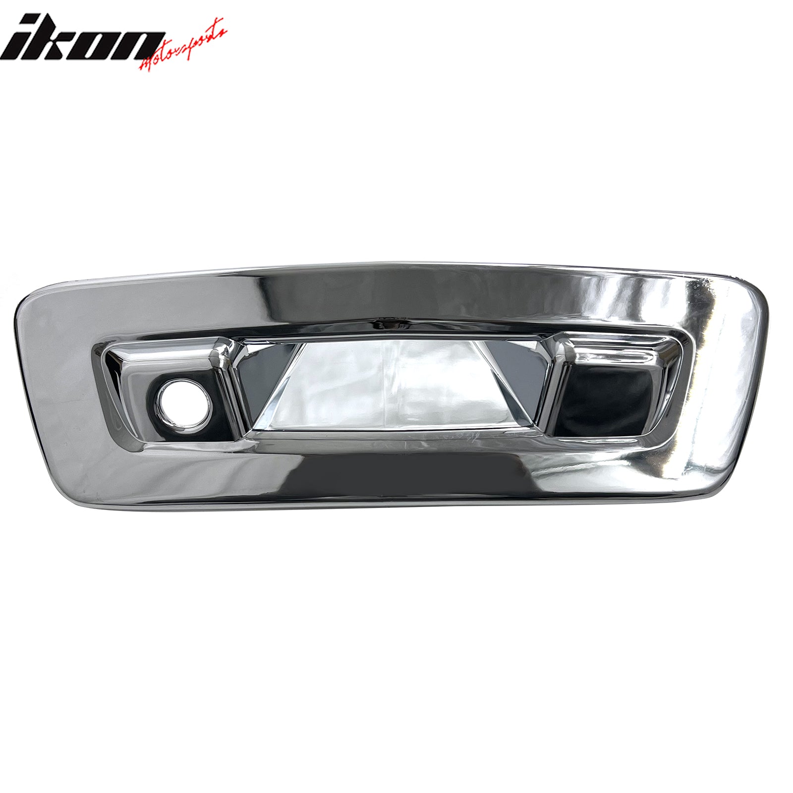 IKON MOTORSPORTS Rear Lift Handle Cover, Compatible with 2006-2012 Chevrolet Traverse/GMC Acadia, Chrome Tailgate Door Handle Protector Cap w/ Camera Hole, 1PC