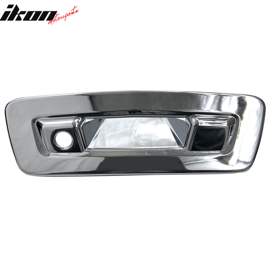 IKON MOTORSPORTS Rear Lift Handle Cover, Compatible with 2006-2012 Chevrolet Traverse/GMC Acadia, Chrome Tailgate Door Handle Protector Cap w/ Camera Hole, 1PC