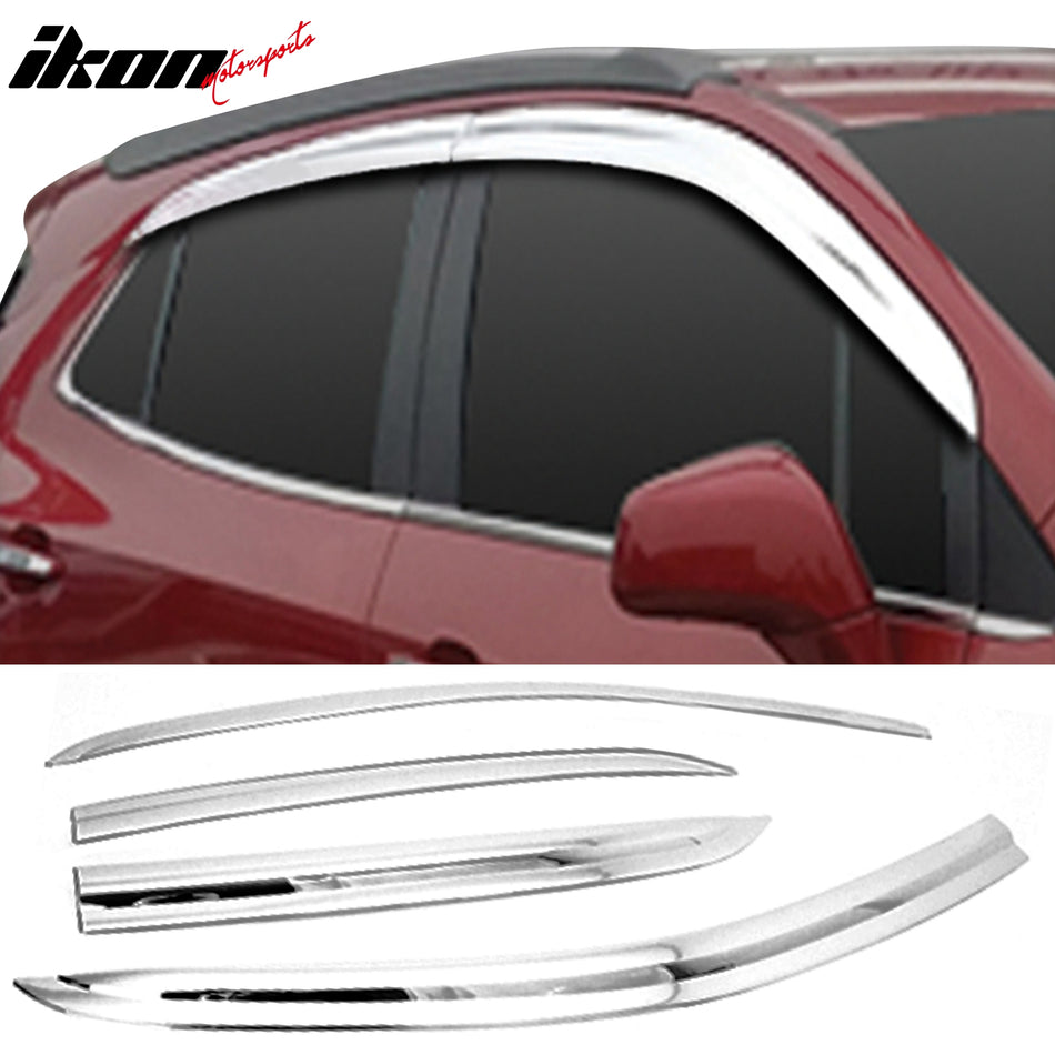 2013-2022 Buick Encore Chrome Window Visors Rain Sun Guard ABS 4PCS