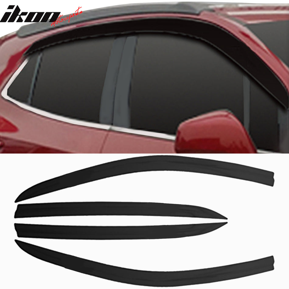 2013-2022 Buick Encore Tape-On Dark Smoke 4PCS Window Visors Guard ABS