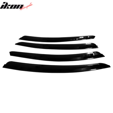 IKON MOTORSPORTS Tape on Window Visors Compatible with 2011-2015 Chevrolet Chevy Cruze, ABS Plastic Smoke/Tinted Rain Guards, Side Window Wind Deflectors 4PCS