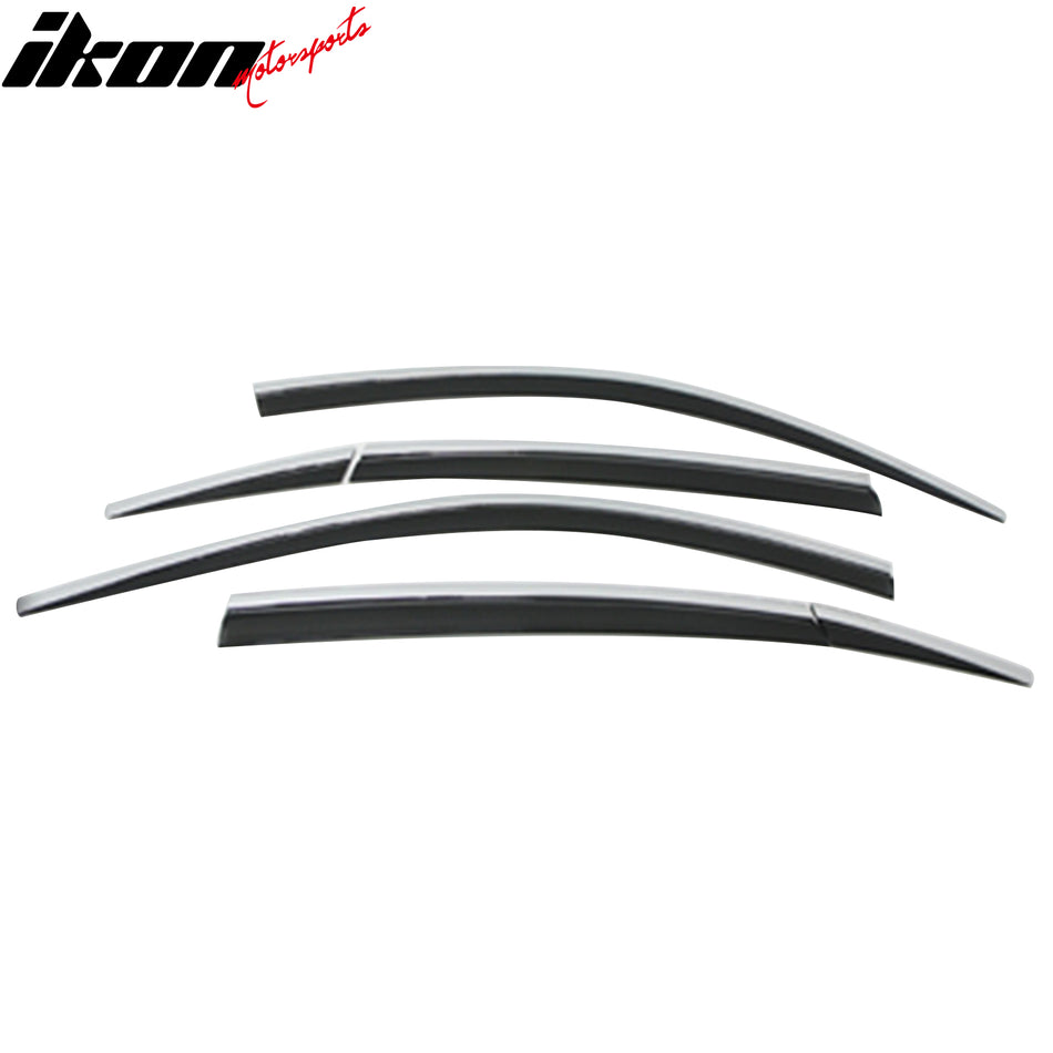 2012-2016 Honda CR-V Window Visor ABS Black Chrome Trim Rain Guard 6PC