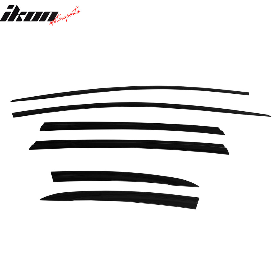 IKON MOTORSPORTS Tape on Window Visors Compatible with 2017-2022 Honda CR-V CRV, ABS Plastic Smoke/Tinted Rain Guards, Side Window Wind Deflectors 4PCS