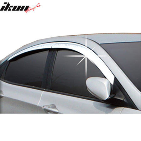 Fits 12-17 Hyundai Accent Sedan Side Window Visors Vent Deflectors 4PCS Chrome