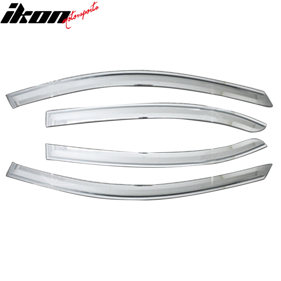 2006-2010 Hyundai Sonata Tape-On Chrome 4PCS Window Visors Guards ABS