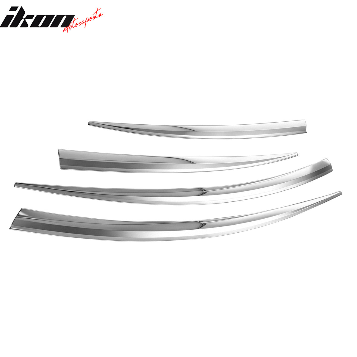 Fits 14-16 Kia Cadenza 4PCS Window Visor Sun Rain Guard Tape On Chrome ABS