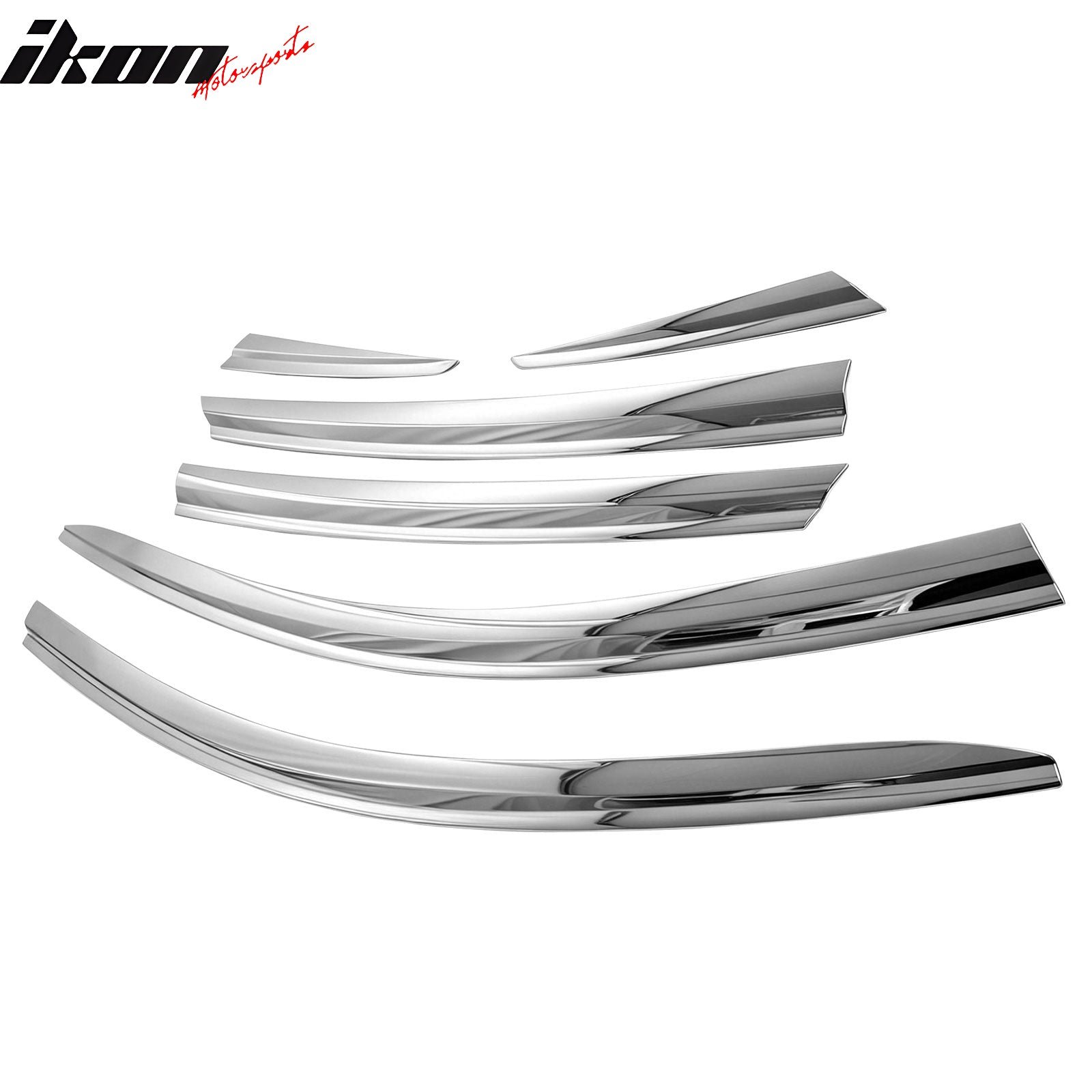 Fits 17-20 Kia Cadenza 6PC Chrome Side Window Visors Rain Shield Guard - ABS