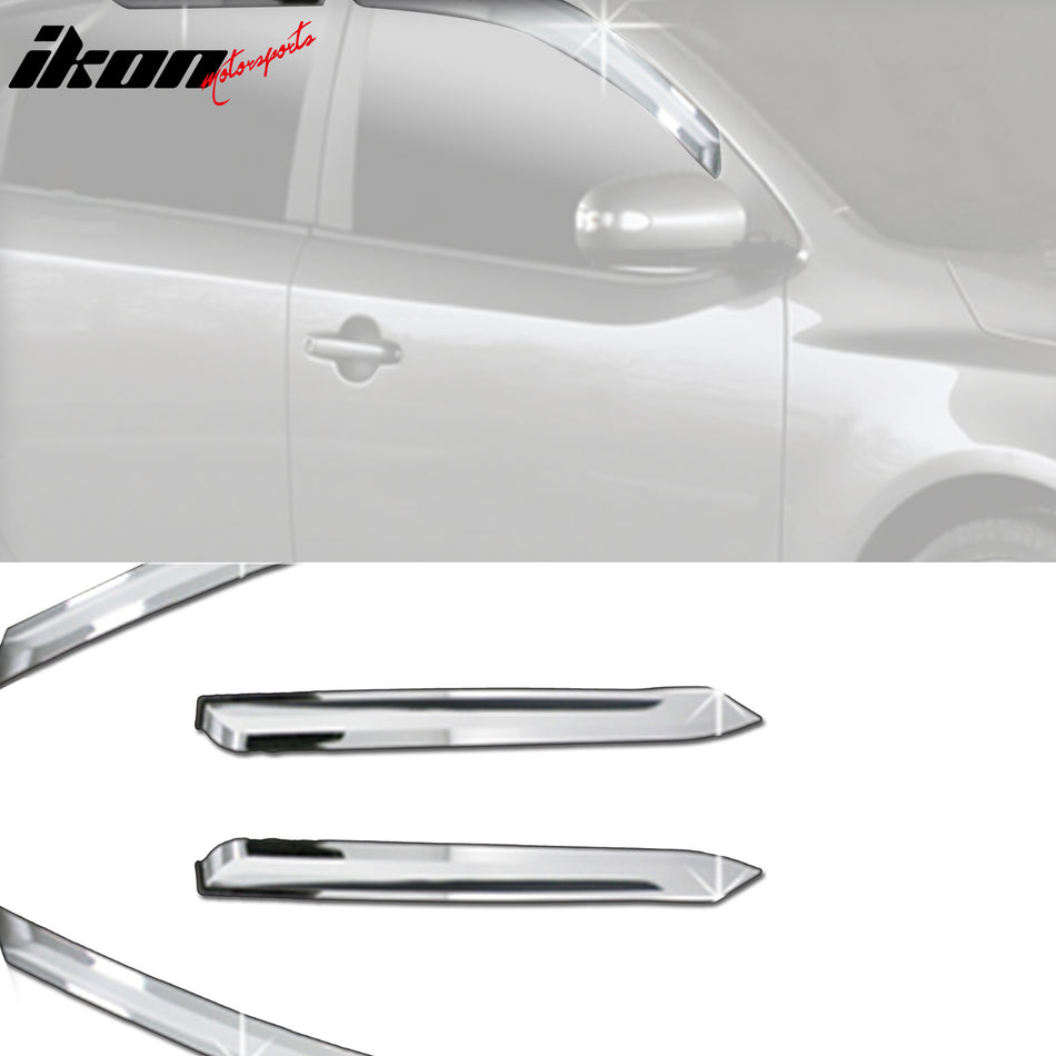 2011-2013 Kia Forte Hatchback Chrome ABS Window Visors Tape On 4PCS