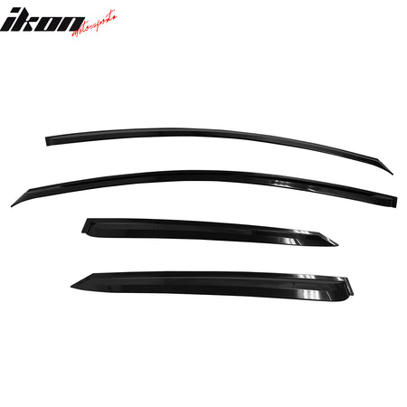 IKON MOTORSPORTS Tape on Window Visors Compatible with 2009-2013 Kia Forte Hatchback, ABS Plastic Smoke/Tinted Rain Guards, Side Window Wind Deflectors 4PCS