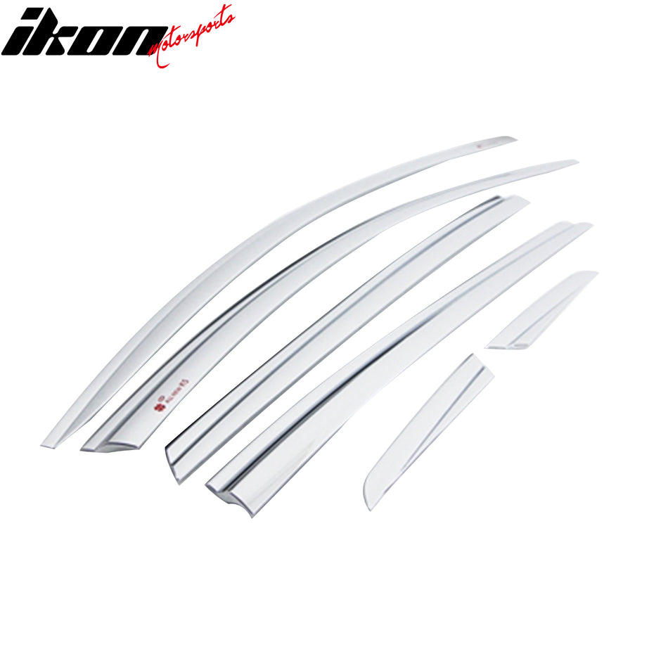 2016-2020 Kia Optima Tape-On Chrome 6PCS Window Visors Vent Guards ABS