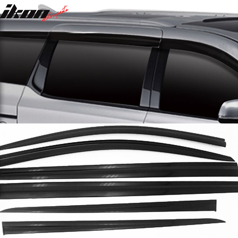 2015-2021 Kia Sedona Tape-On Dark Smoke 6PCS Window Visors Guards ABS