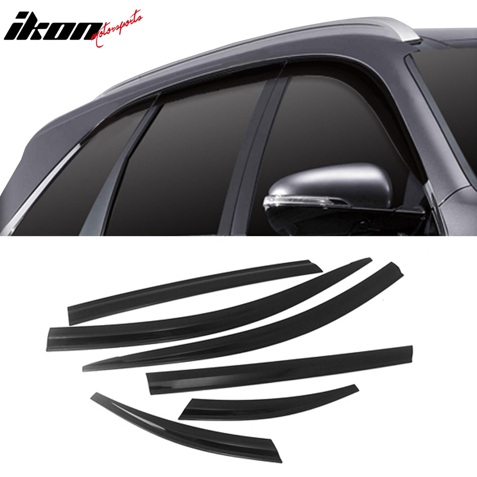 2016-2020 Kia Sorento Dark Smoke Window Visors Tape On Deflectors 6PCS