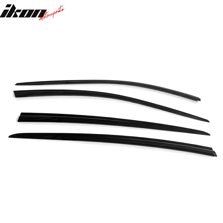IKON MOTORSPORTS Tape on Window Visors Compatible with 2017-2022 Kia Sportage, ABS Plastic Smoke/Tinted Rain Guards, Side Window Wind Deflectors 4PCS